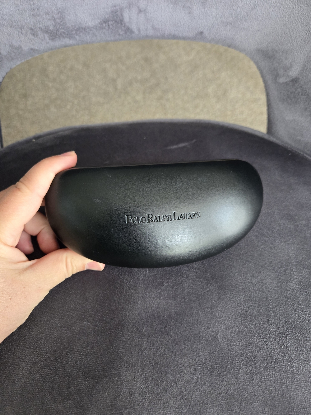 Polo by Ralph Lauren Black Sunglasses Case with Embossed Logo